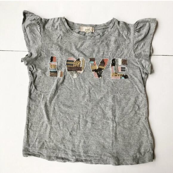 Peek Love Beaded Appliqué Tee Size 12 - Picture 2 of 5